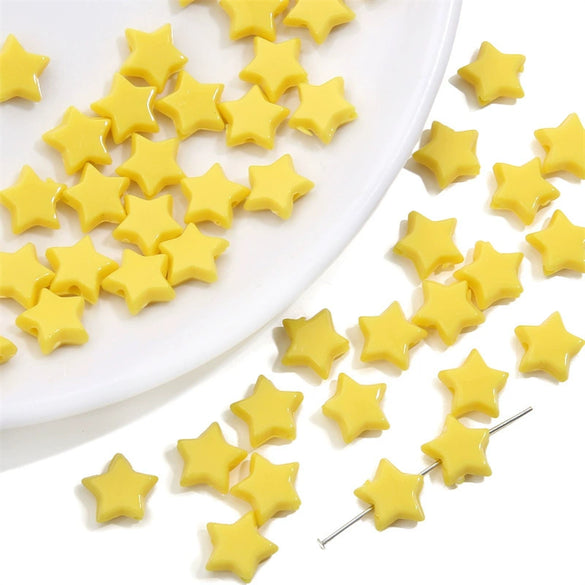 Acrylic Solid Color Fivepointed Star Beads Jewelry Material For Diy Bracelet And Necklace