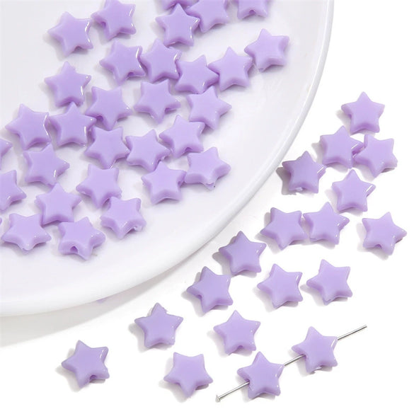 Acrylic Solid Color Fivepointed Star Beads Jewelry Material For Diy Bracelet And Necklace