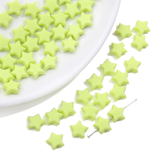 Acrylic Solid Color Fivepointed Star Beads Jewelry Material For Diy Bracelet And Necklace