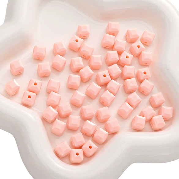 Acrylic Solid Color Square Loose Beads For Handmade Diy Bracelet And Mobile Phone Chain Accessories