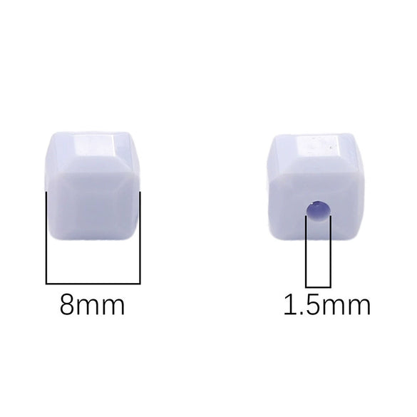 Acrylic Solid Color Square Loose Beads For Handmade Diy Bracelet And Mobile Phone Chain Accessories