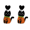 Acrylic Spider Palm Cat Pumpkin Cartoon Earrings For Women Halloween Accessories