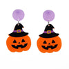 Acrylic Spider Palm Cat Pumpkin Cartoon Earrings For Women Halloween Accessories