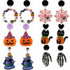 Acrylic Spider Palm Cat Pumpkin Cartoon Earrings For Women Halloween Accessories