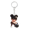 Acrylic Sports Cartoon Characters Basketball Football Theme Keychain 2D Doublesided Printing