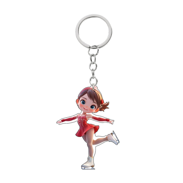 Acrylic Sports Cartoon Characters Basketball Football Theme Keychain 2D Doublesided Printing