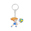 Acrylic Sports Cartoon Characters Basketball Football Theme Keychain 2D Doublesided Printing