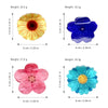 Acrylic Spring Flower Hair Grab Clip With Baking Paint Women's