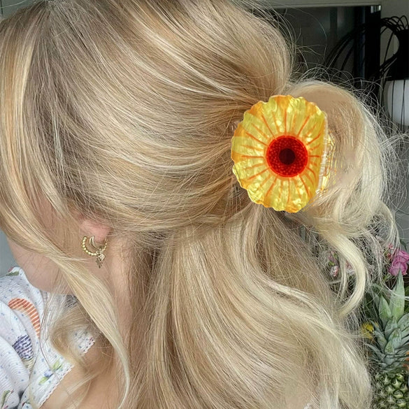 Acrylic Spring Flower Hair Grab Clip With Baking Paint Women's