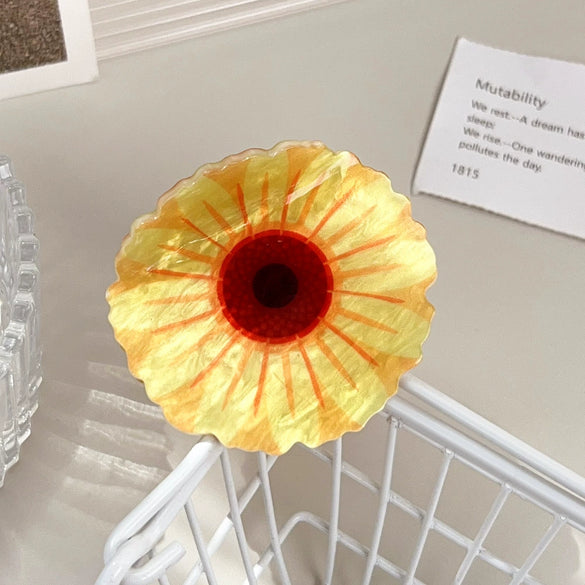 Acrylic Spring Flower Hair Grab Clip With Baking Paint Women's