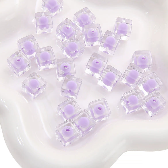 Acrylic Square Beads For Handmade Bracelet And Necklace Accessories Sweet Style Geometric Pattern