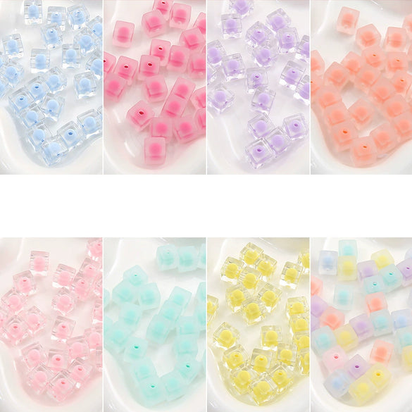 Acrylic Square Beads For Handmade Bracelet And Necklace Accessories Sweet Style Geometric Pattern