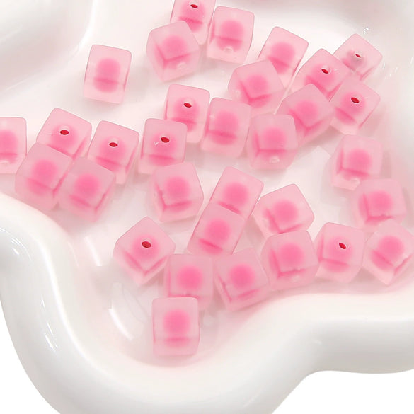 Acrylic Square Beads For Handmade Bracelet And Necklace Accessories Sweet Style Geometric Pattern