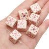 Acrylic Square Beads Plaid Handmade Floral Butterfly Bead Accessories