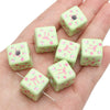 Acrylic Square Beads Plaid Handmade Floral Butterfly Bead Accessories