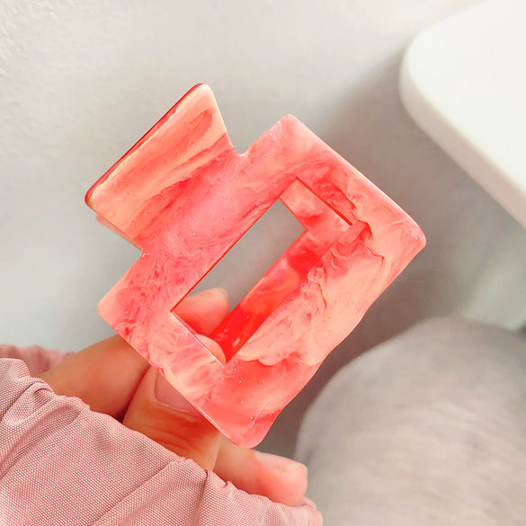 Acrylic Square Semiround Handmade Sweet Fashion Women's Hair Shark Clip Accessories
