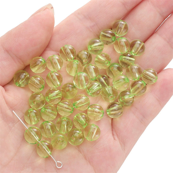 Acrylic Transparent Round Beads Simple Style Starry Sky Pattern Jewelry Material For Bracelet And Necklace