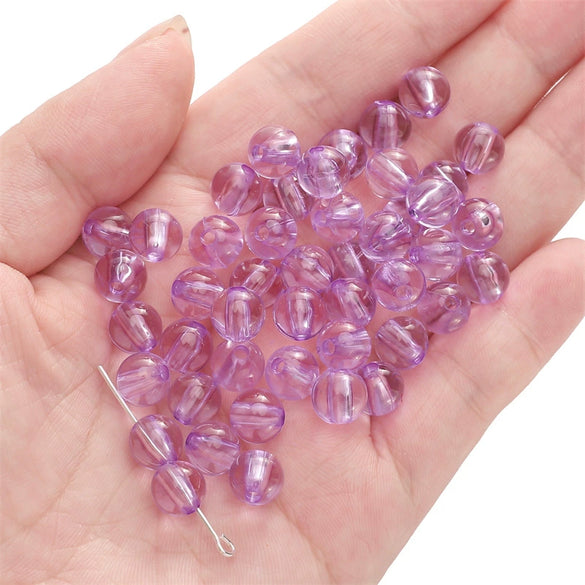 Acrylic Transparent Round Beads Simple Style Starry Sky Pattern Jewelry Material For Bracelet And Necklace