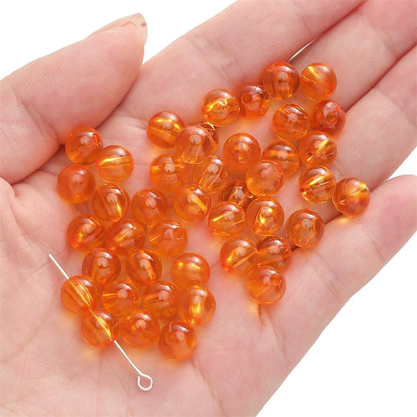 Acrylic Transparent Round Beads Simple Style Starry Sky Pattern Jewelry Material For Bracelet And Necklace