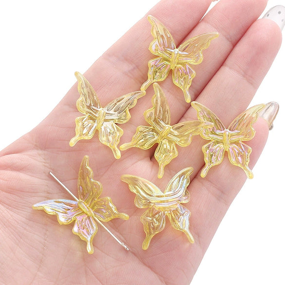 Acrylic Transparent Twocolor Gradient Butterfly Handmade Necklace Pendant Material Accessories