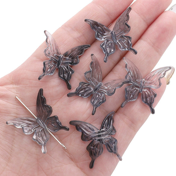 Acrylic Transparent Twocolor Gradient Butterfly Handmade Necklace Pendant Material Accessories