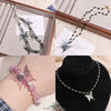 Acrylic Transparent Twocolor Gradient Butterfly Handmade Necklace Pendant Material Accessories