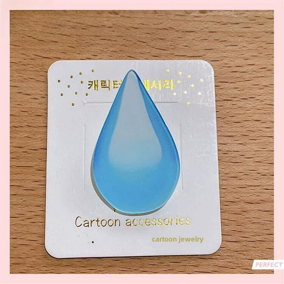 Acrylic Unisex Hair Accessories With Drop Shape And Cute Cartoon Expressions Printing