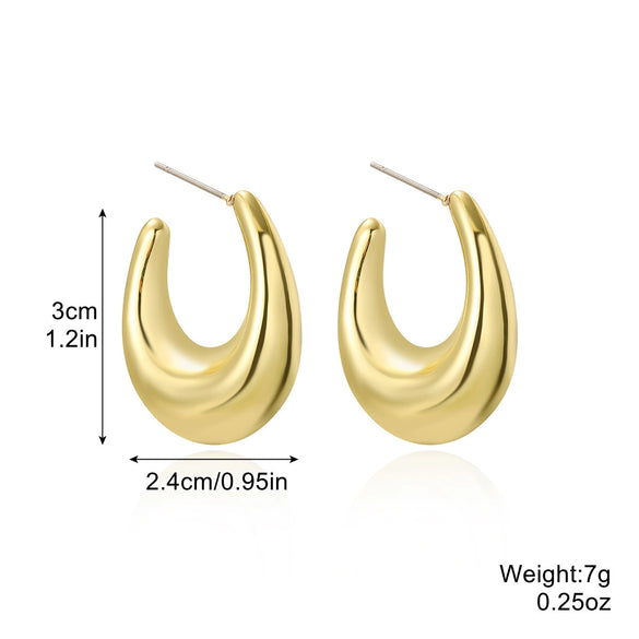 Acrylic Water Drop Earrings Geometric Style Stainless Steel Ear Needle Electroplated
