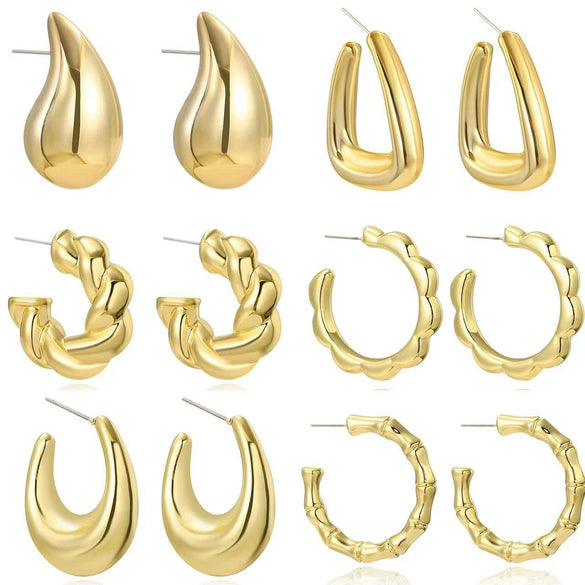 Acrylic Water Drop Earrings Geometric Style Stainless Steel Ear Needle Electroplated