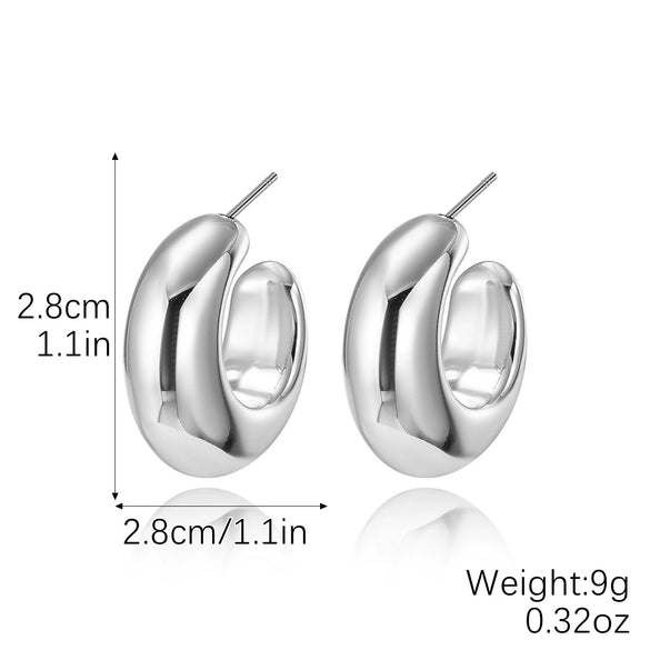 Acrylic Water Drop Earrings Geometric Style Stainless Steel Ear Needle Electroplated