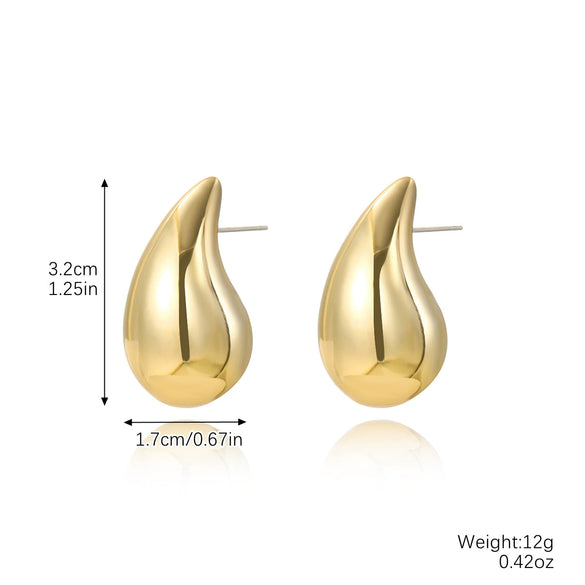 Acrylic Water Drop Earrings Geometric Style Stainless Steel Ear Needle Electroplated