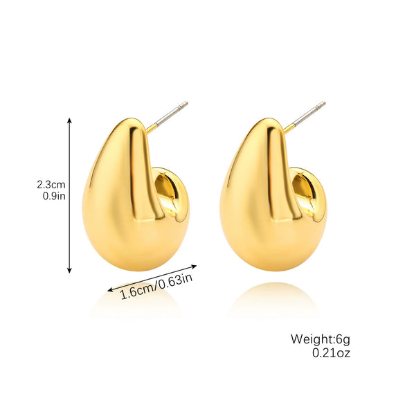 Acrylic Water Drop Earrings Geometric Style Stainless Steel Ear Needle Electroplated