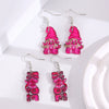 Acrylic Women's Earrings With Bow Tie Letter Pattern And Paint Design