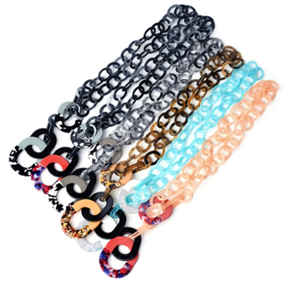 Acrylic Women's Necklace Bead Chain Geometric Baking Varnish Hip Hop Jewelry