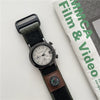 Adhesive Canvas Band Quartz Watch Alloy Case Ordinary Glass Mirror Leisure Style For Men And Middle School Students