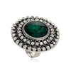 Adjustable Alloy Flower Round Ring With Full Diamond Inlay Creative Elegant Fashion Ring For Unisex