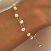 Adjustable Double Layer Imitation Pearl Bracelet For Women Fashion Retro Multi Layer Electroplated Jewelry