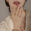 Adjustable Electroplated Copper Buckle Ring With Chain Detail Fashion Statement Ring Gift