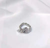 Adjustable Electroplated Copper Buckle Ring With Chain Detail Fashion Statement Ring Gift