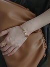 Adjustable Electroplated Copper Buckle Ring With Chain Detail Fashion Statement Ring Gift