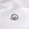 Adjustable Electroplated Copper Buckle Ring With Chain Detail Fashion Statement Ring Gift