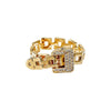 Adjustable Electroplated Copper Buckle Ring With Chain Detail Fashion Statement Ring Gift