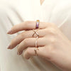 Adjustable Geometric Open Ring For Women And Men Electroplated Copper With Diamond Accent And Gold Plated Finish Simple Fashion Jewelry