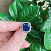 Adjustable Open Rectangular Zircon Crystal Ring With Platinum Plated Copper Geometric Inlaid Design For Unisex