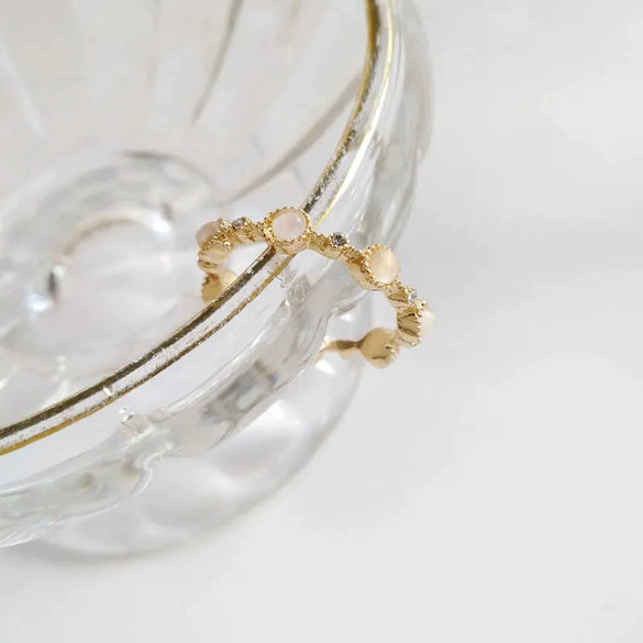 Adjustable Open Ring For Women Copper Heart Shaped Retro Style With Electroplating