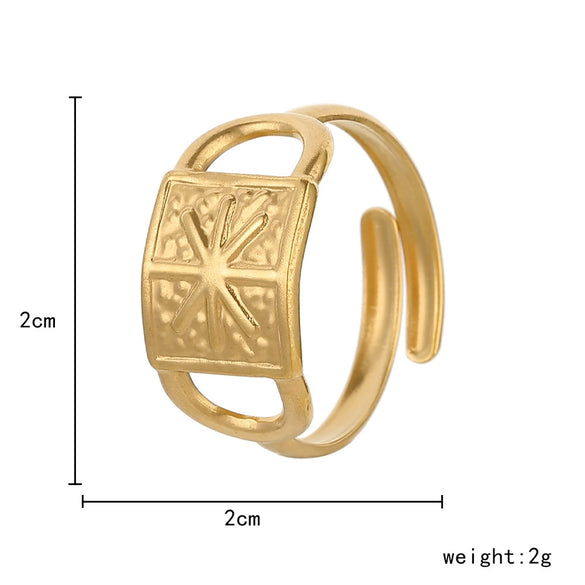 Adjustable Open Ring For Women In Simple Feather Leaf Design Made Of Titanium Steel With Electroplating