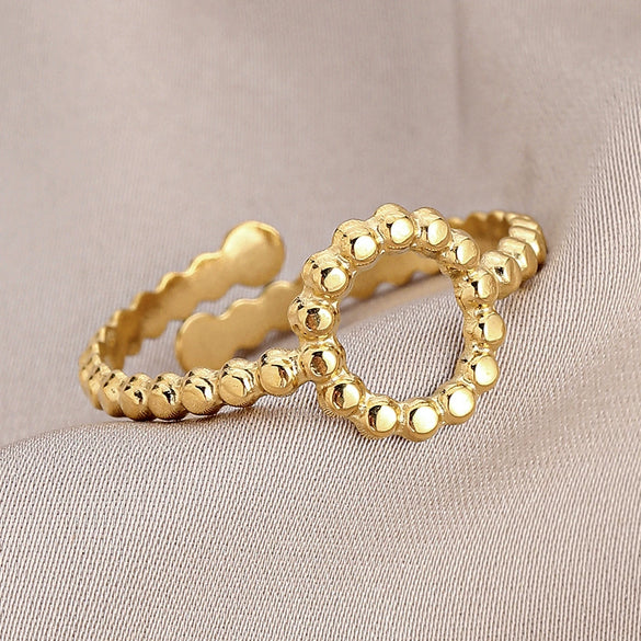 Adjustable Open Ring For Women In Simple Feather Leaf Design Made Of Titanium Steel With Electroplating