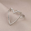 Adjustable Open Ring For Women In Simple Feather Leaf Design Made Of Titanium Steel With Electroplating