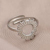 Adjustable Open Ring For Women In Simple Feather Leaf Design Made Of Titanium Steel With Electroplating