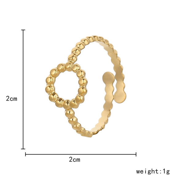 Adjustable Open Ring For Women In Simple Feather Leaf Design Made Of Titanium Steel With Electroplating